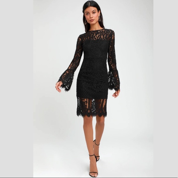 ♠️Lulus Black Lace Dress♠️ - Picture 1 of 4